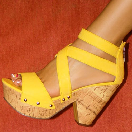 Yellow Wedge Sandals | CraftySandals.com