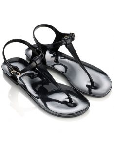 Black Flat Jelly Sandals