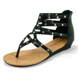 Black Thong Gladiator Sandals