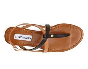 Black and Brown Flat Sandals