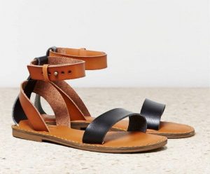 Black and Brown Strap Sandals