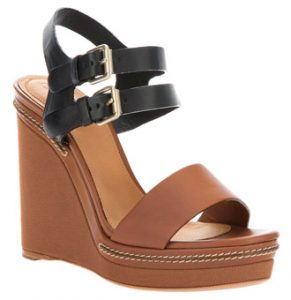 Black and Brown Wedge Sandals