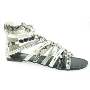 Black and Silver Sandals - CraftySandals.com