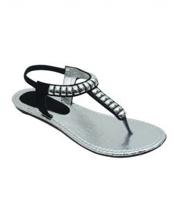 Black and Silver Sandal