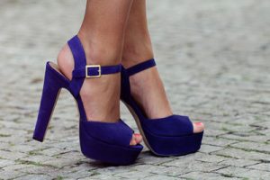 Blue Platform Sandals Heels