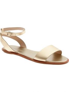 Gold Ankle Strap Flat Sandals