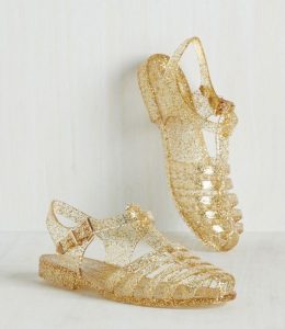 Gold Jelly Sandals Images