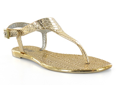 gold jelly sandals