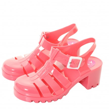 block heel jelly sandals