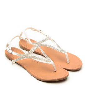 Rhinestone White Sandals