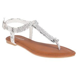 White Rhinestone Sandal