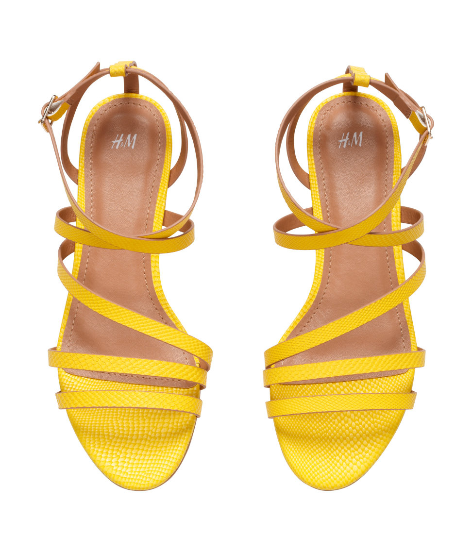 yellow strappy sandals