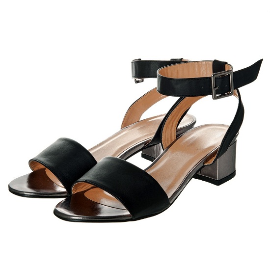 black low wedge sandals with ankle strap