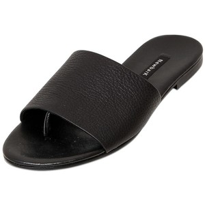 black flat slip on sandals