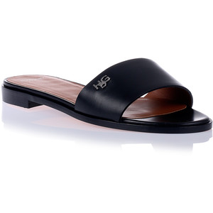 Black Flat Slide Sandals
