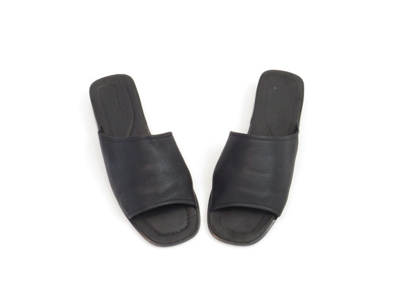 Black Slide Sandals - CraftySandals.com