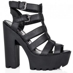 Black Platform Gladiator Sandals