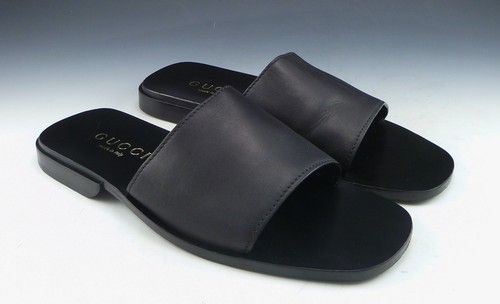 black slide sandals