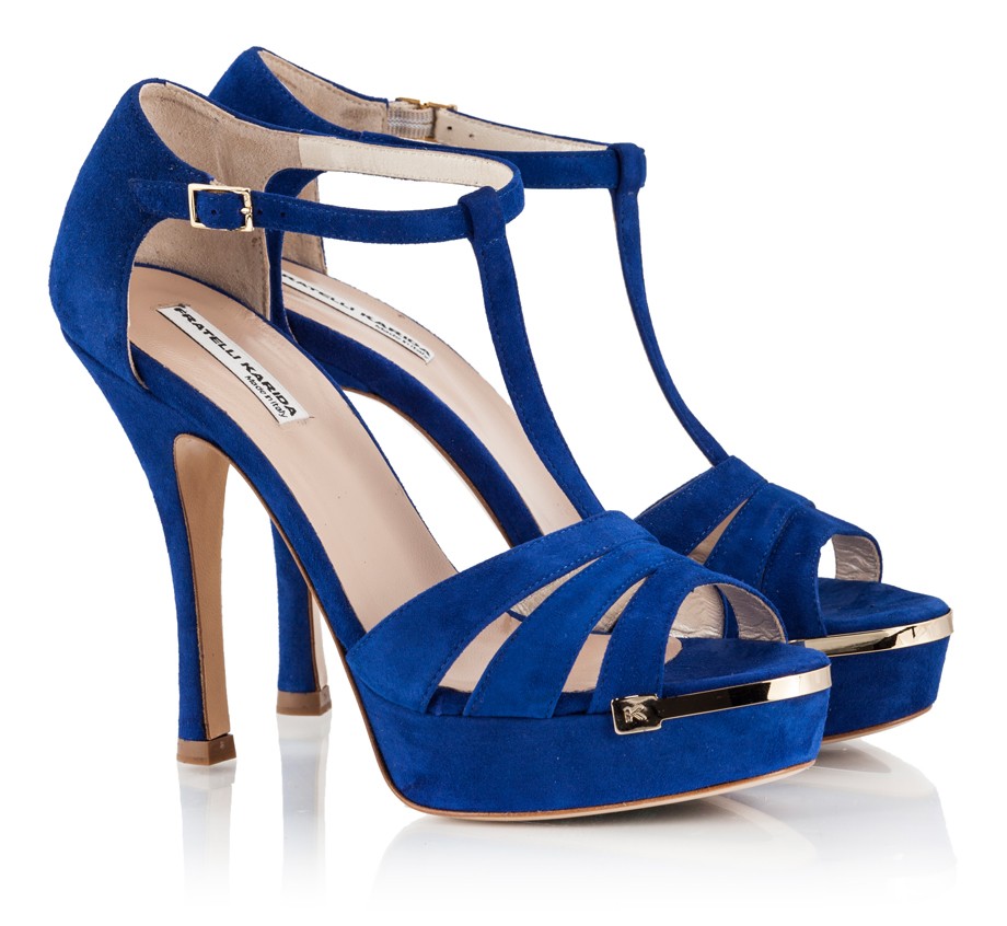 Blue Sandal Heels - CraftySandals.com
