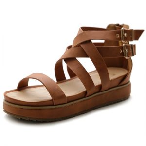 Brown Flat Platform Sandals