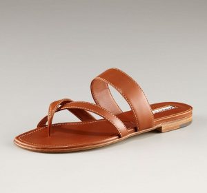 Brown Leather Flat Sandals