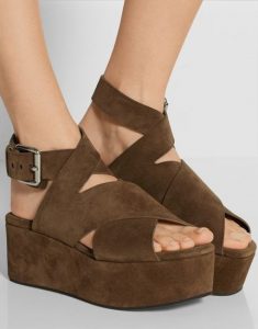 Brown Suede Platform Sandals