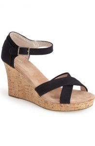 Canvas Ankle Strap Wedge Sandal