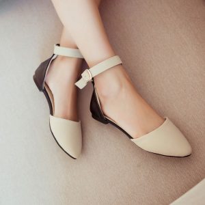 Closed Toe Flat Sandals with Ankle Strap