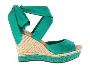 Emerald Green Wedge Sandals