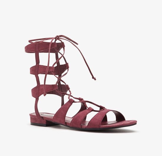burgundy gladiator sandals