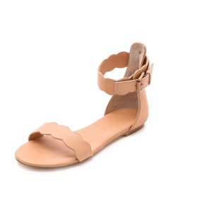 Flat Leather Sandals Ankle Strap