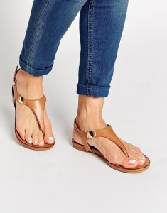 Flat Leather Thong Sandals