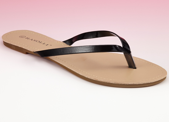 black flat flip flops