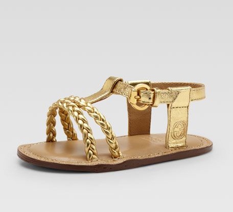 gold baby sandals