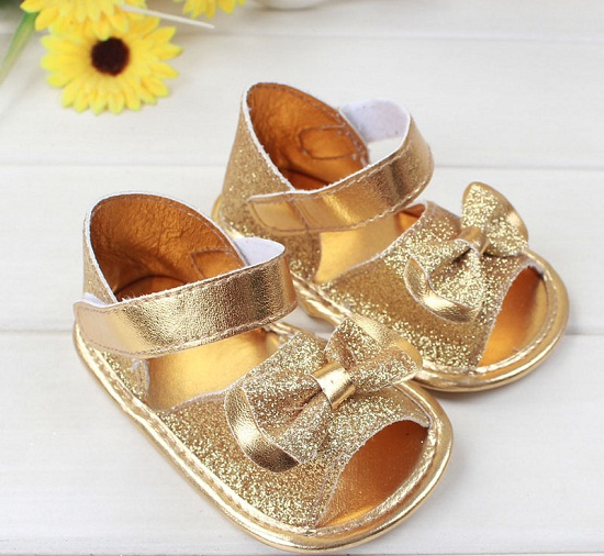 gold baby sandals