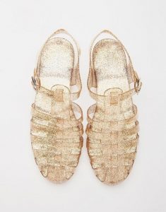 Gold Glitter Jelly Sandals