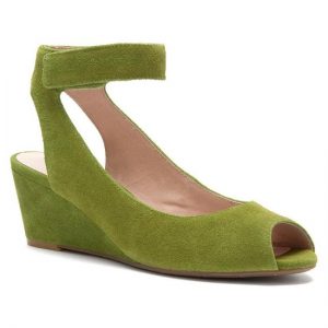 Green Suede Wedge Sandals