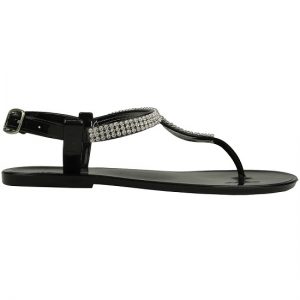 Black Rhinestone Sandals - CraftySandals.com