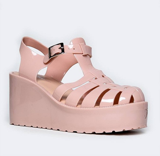 glitter jelly platform sandals