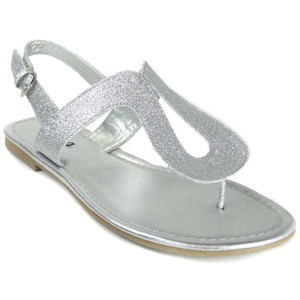 Silver Thong Sandals - CraftySandals.com