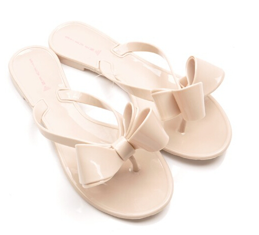 plastic sandals with bow online -