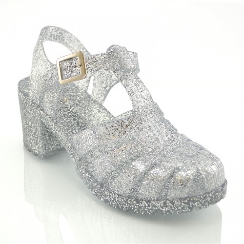 clear sparkly jelly sandals