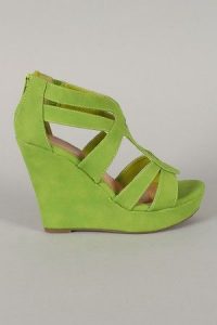 Lime Green Wedge Sandals
