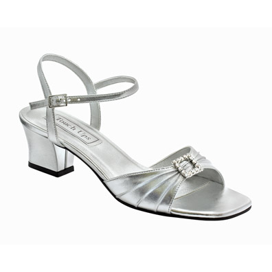 Silver Sandals Low Heel - CraftySandals.com