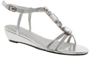 Low Heeled Silver Sandals