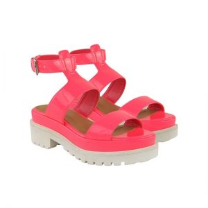 Neon Pink Platform Sandals