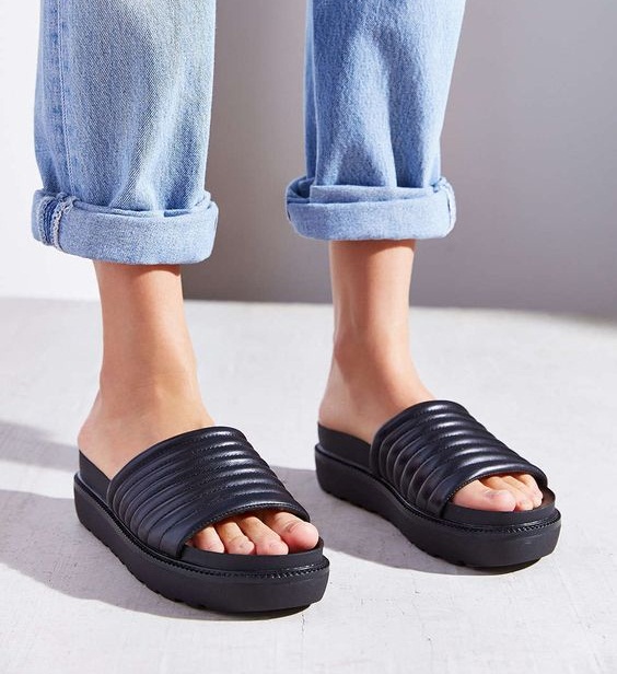 slide on platform sandals