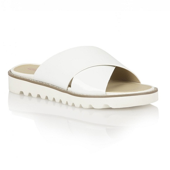 White Slide Sandals - CraftySandals.com