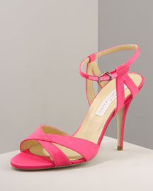 Pink Strappy Sandals Heel