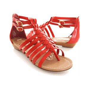 Red Flat Gladiator Sandals